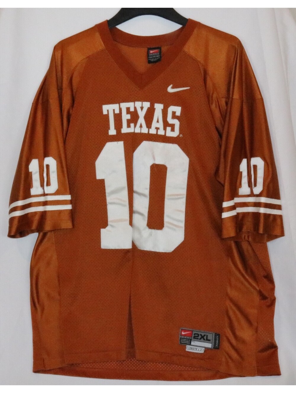 VTG Texas Longhorns Vince Young Nike Jersey Mens Orange NCAA Football #10 2XL